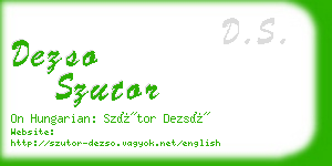 dezso szutor business card